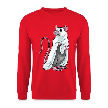 Rat Halloween Ghost - Unisex Sweatshirt - red - Front - Alina (178cm) & Michal (187cm)