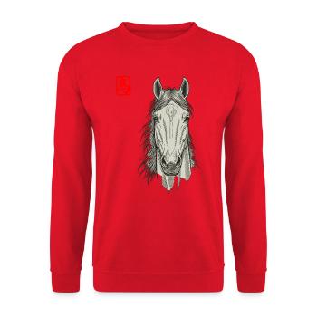 Horse Asian - Unisex Sweatshirt - red - Front - Alina (178cm) & Michal (187cm)