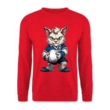 Rugby Cat - Sweat-shirt Unisexe - rouge - Devant - Alina (178cm) & Michal (187cm)
