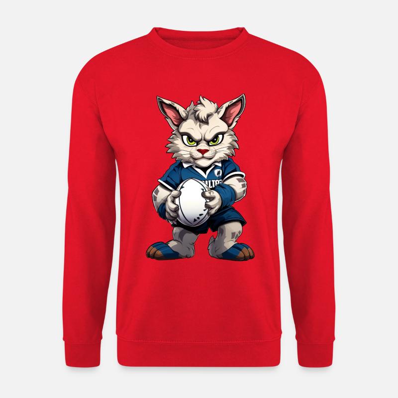 Rugby Cat - Unisex Sweatshirt - red