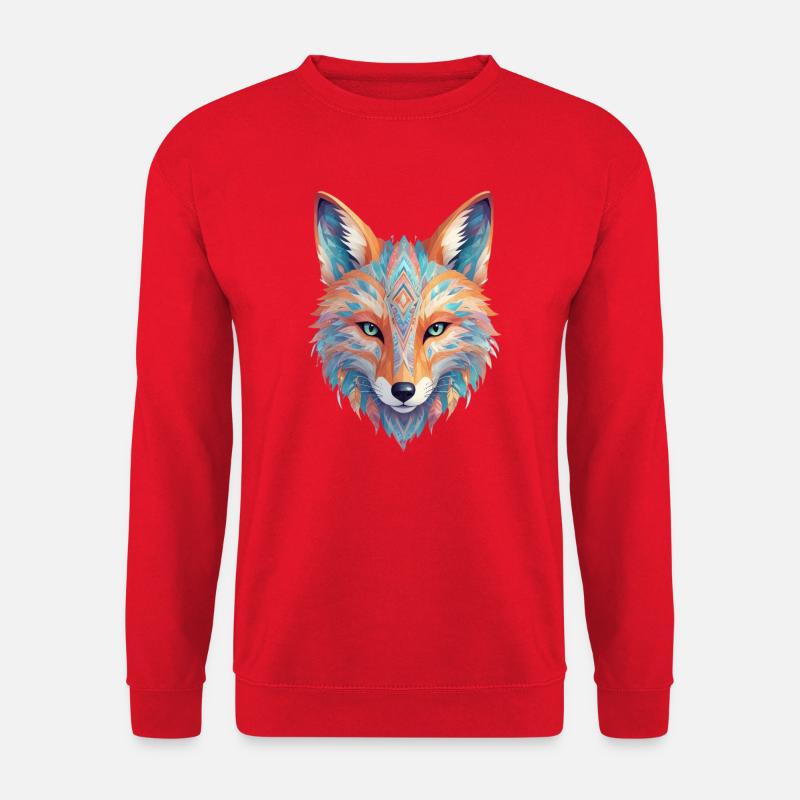 Schöner gestalteter Fuchskopf - Unisex Pullover - Rot