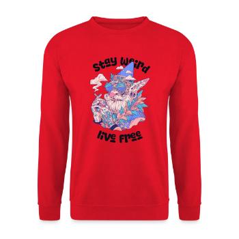 Gnom Zwerg Seltsames Leben Frei Nonkonformist - Unisex Pullover - Rot - Vorne - Alina (178cm) & Michal (187cm)
