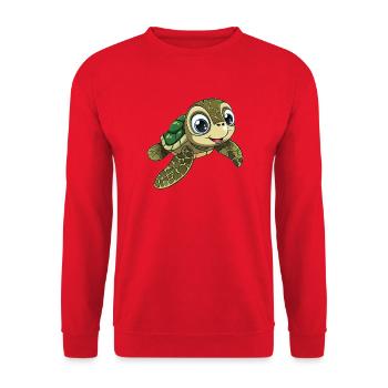 Cartoon Turtle - Cute Turtle - Kids - Unisex Sweatshirt - red - Front - Alina (178cm) & Michal (187cm)