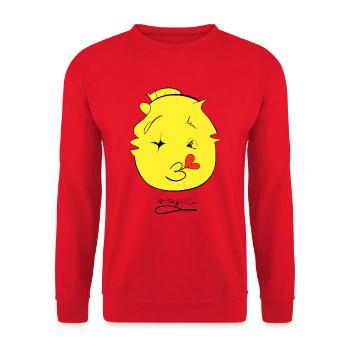 KISS - Unisex Pullover - Rot - Vorne - Alina (178cm) & Michal (187cm)