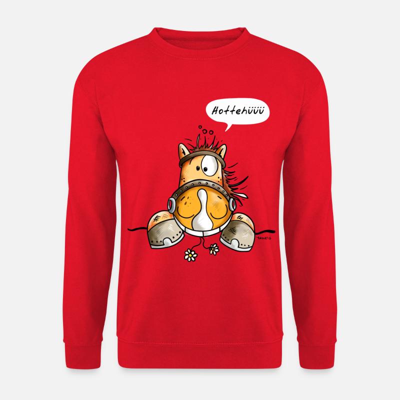 Hottehüüü Pferd - Pferde - Lachen - Grinsen - Tier - Unisex Pullover - Rot
