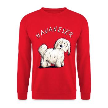 Little Havanese dog i dog friend gift - Unisex Sweatshirt - red - Front - Alina (178cm) & Michal (187cm)