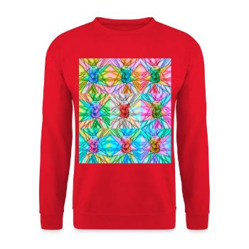 Boîte vibrante et motif de lumière abstrait - Sweat-shirt Unisexe - rouge - Devant - Alina (178cm) & Michal (187cm)