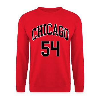 Chicago 54 - Unisex Sweatshirt - red - Front - Alina (178cm) & Michal (187cm)