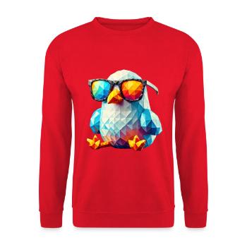 Coole Seagull Sonnenbrille - Unisex Pullover - Rot - Vorne - Alina (178cm) & Michal (187cm)