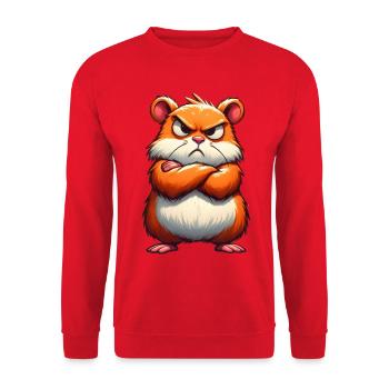 Grumpy hamster disgruntled - Unisex Sweatshirt - red - Front - Alina (178cm) & Michal (187cm)