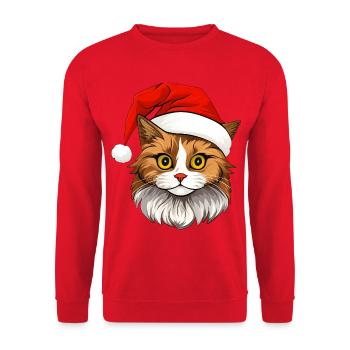 Cat Christmas - Unisex Sweatshirt - red - Front - Alina (178cm) & Michal (187cm)