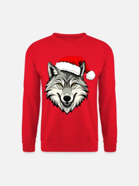 Weihnachten Wolf - Unisex Pullover - Rot