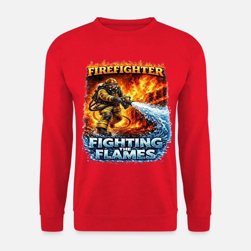 Firefighter hero against flames - Unisex Sweatshirt - red