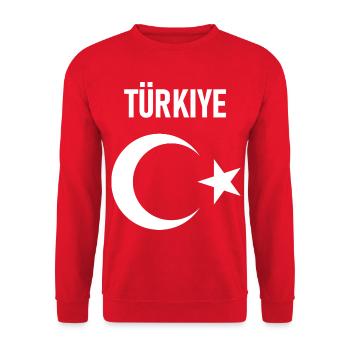 TÜRKEI TÜRKIYE TÜRKISCHE Europa Sport Fan - Unisex Pullover - Rot - Vorne - Alina (178cm) & Michal (187cm)