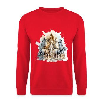 The Venus of Chess - Unisex Sweatshirt - red - Front - Alina (178cm) & Michal (187cm)