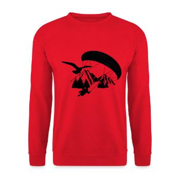 Gleitschirm Fliegen - Unisex Pullover - Rot - Vorne - Alina (178cm) & Michal (187cm)