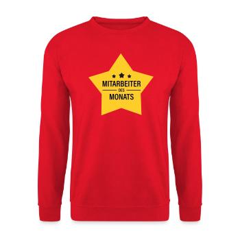 Mitarbeiter des Monats - Unisex Pullover - Rot - Vorne - Alina (178cm) & Michal (187cm)