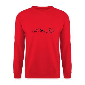 Heart - Mountain - (12) - Unisex Sweatshirt - red - Front - Alina (178cm) & Michal (187cm)