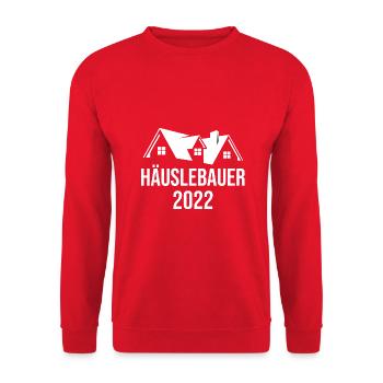 Bauherr Hausbau Eigenheim Richtfest 2022 - Unisex Pullover - Rot - Vorne - Alina (178cm) & Michal (187cm)