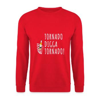 Tornado entzünden Mallorca Bier - Unisex Pullover - Rot - Vorne - Alina (178cm) & Michal (187cm)