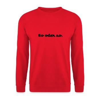 So oder so. No.3 - Unisex Pullover - Rot - Vorne - Alina (178cm) & Michal (187cm)