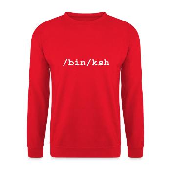 KornShell - /bin/ksh - Sweat-shirt Unisexe - rouge - Devant - Alina (178cm) & Michal (187cm)
