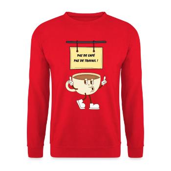Pause café - Sweat-shirt Unisexe - rouge - Devant - Alina (178cm) & Michal (187cm)