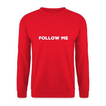 follow me-follow me-fun-funny-funny - Unisex Sweatshirt - red - Front - Alina (178cm) & Michal (187cm)