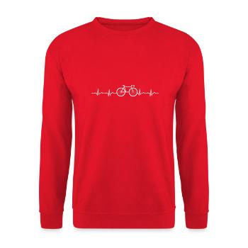 Bike Heart Pulse - Unisex Sweatshirt - red - Front - Alina (178cm) & Michal (187cm)