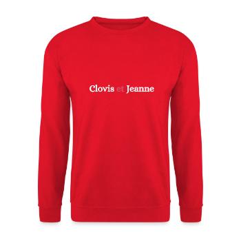 Clovis et Jeanne Blanc - Sweat-shirt Unisexe - rouge - Devant - Alina (178cm) & Michal (187cm)
