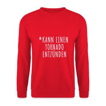 Tornado entzünden Mallorca Bier - Unisex Pullover - Rot - Vorne - Alina (178cm) & Michal (187cm)