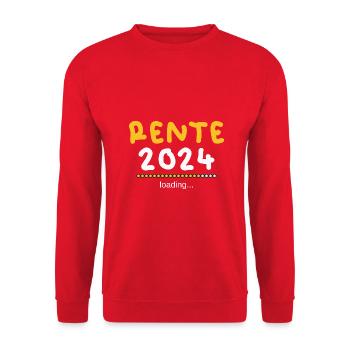 Rentner 2024 Ruhestand 2024 Der Countdown läuft - Unisex Pullover - Rot - Vorne - Alina (178cm) & Michal (187cm)