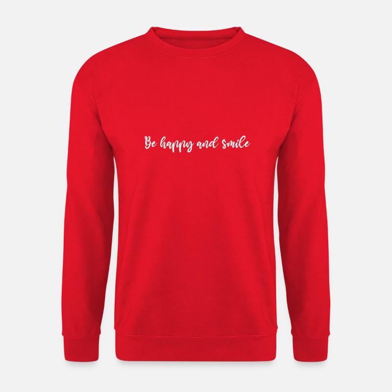 HAPPY SMILE WHITE - Unisex Pullover - Rot