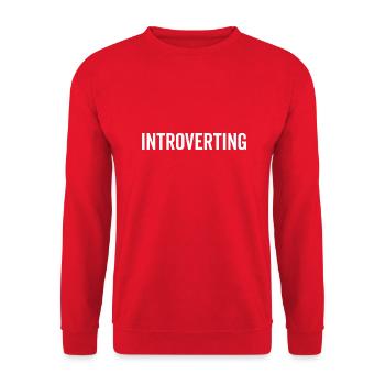 Introverting - Unisex Sweatshirt - red - Front - Alina (178cm) & Michal (187cm)