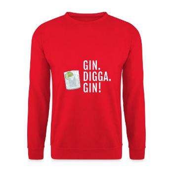 Gin Digga Gin - Unisex Pullover - Rot - Vorne - Alina (178cm) & Michal (187cm)