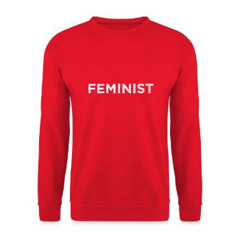 lettering humor announcement gift smeilie - Unisex Sweatshirt - red - Front - Alina (178cm) & Michal (187cm)