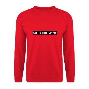 Cut I need coffee - Unisex Pullover - Rot - Vorne - Alina (178cm) & Michal (187cm)