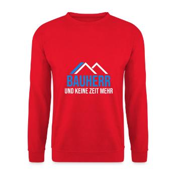 Bauherr Hausbau Eigenheim Richtfest 2022 - Unisex Pullover - Rot - Vorne - Alina (178cm) & Michal (187cm)