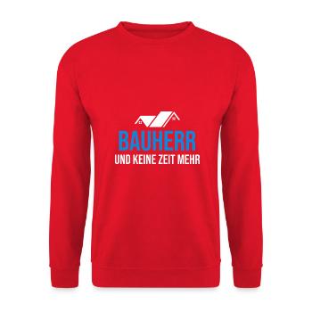 Bauherr Hausbau Eigenheim Richtfest 2022 - Unisex Pullover - Rot - Vorne - Alina (178cm) & Michal (187cm)