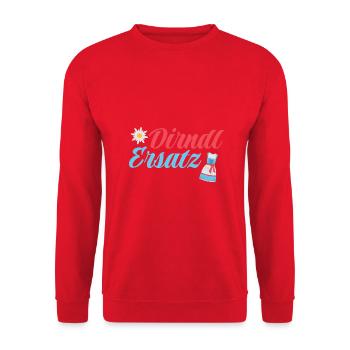 Dirndl Ersatz - Unisex Pullover - Rot - Vorne - Alina (178cm) & Michal (187cm)