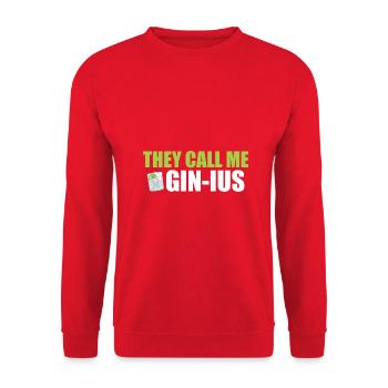 Gin They call me Gin-ius - Unisex Pullover - Rot - Vorne - Alina (178cm) & Michal (187cm)