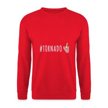 Tornado entzünden Mallorca Bier - Unisex Pullover - Rot - Vorne - Alina (178cm) & Michal (187cm)