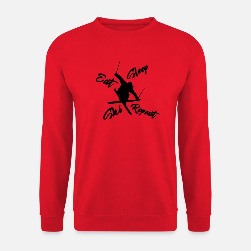 skiing Eat sleep ski repeat - Unisex Sweatshirt - red