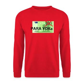 Para yok - das Piece für Pleitegeier - Unisex Pullover - Rot - Vorne - Alina (178cm) & Michal (187cm)