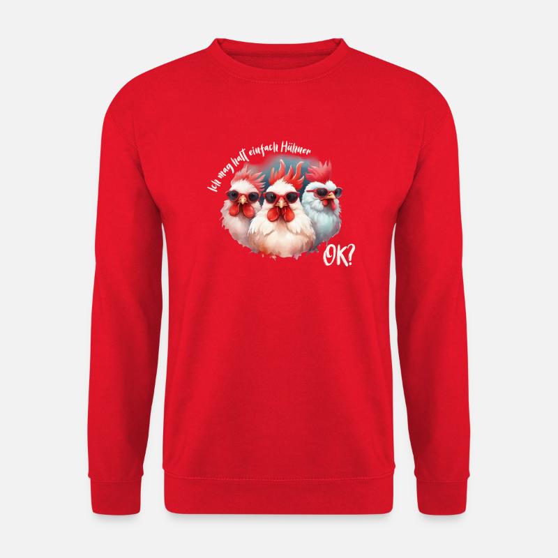 Ich mag halt einfach Hühner - Unisex Pullover - Rot