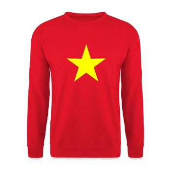 Vietnam gelber Stern Vietkong China Kommunismus - Unisex Pullover - Rot - Vorne - Alina (178cm) & Michal (187cm)