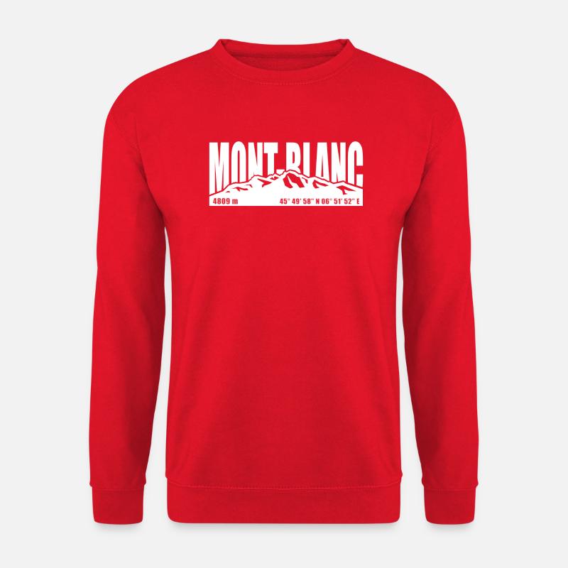 Mont-Blanc - Berge - Unisex Pullover - Rot
