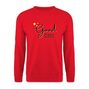 Good Digger driver/Baggerfahrer - Unisex Pullover - Rot - Vorne - Alina (178cm) & Michal (187cm)