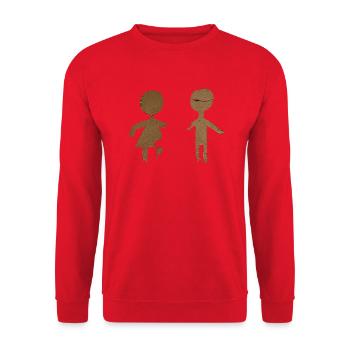 Himpelchen et Pimpelchen - Sweat-shirt Unisexe - rouge - Devant - Alina (178cm) & Michal (187cm)