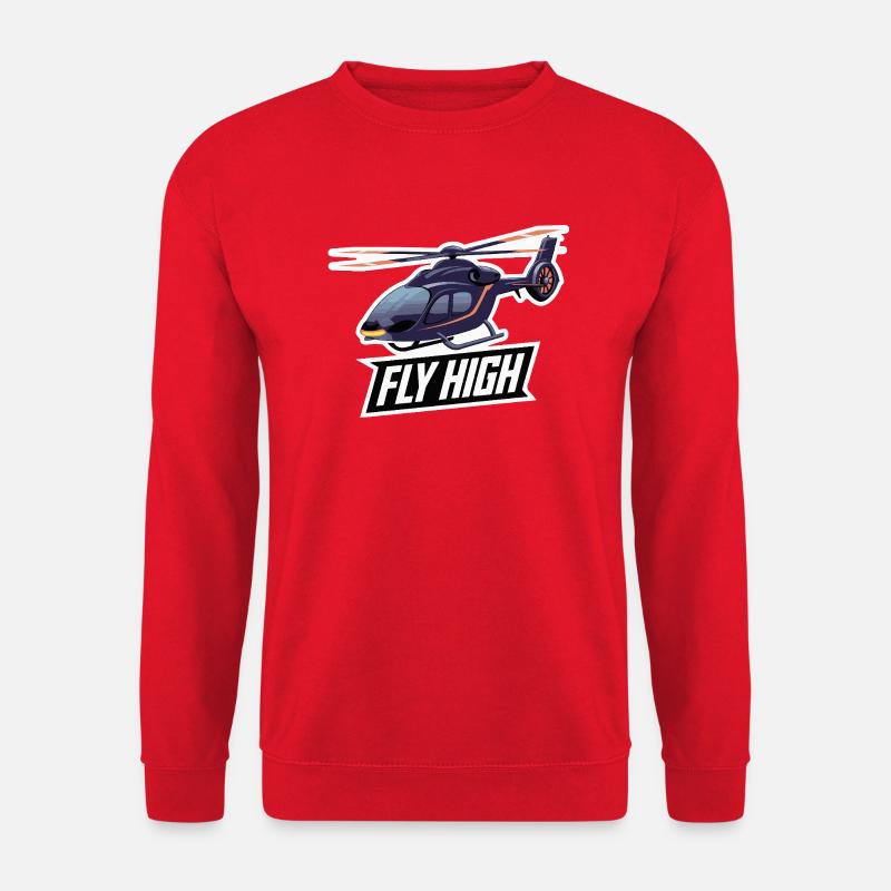 HÉLICOPTÈRE, VOLEZ HAUT - Sweat-shirt Unisexe - rouge